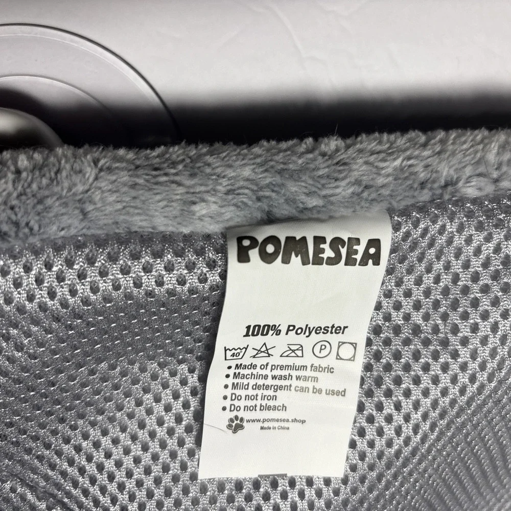 POMESEA Cat Window Perch for Large Cats Gray Star Fleece Hammock 44lbs Capacity